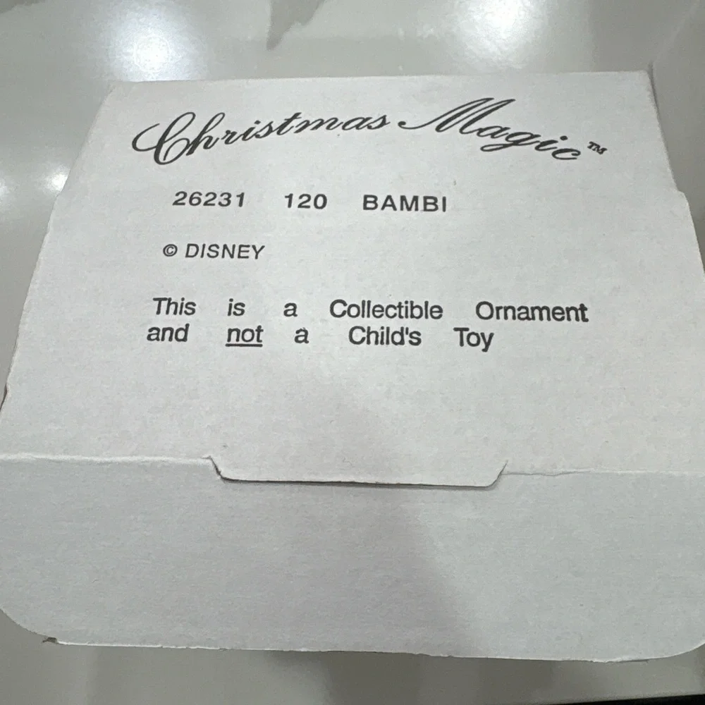 Disney Christmas Magic Bambi Ornament #26231-120 Vintage Collectible w‎ Box